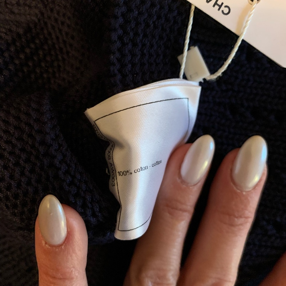 Brand New Chanel Navy Blue Sweater size 38! Comes with Chanel hanger and tags!